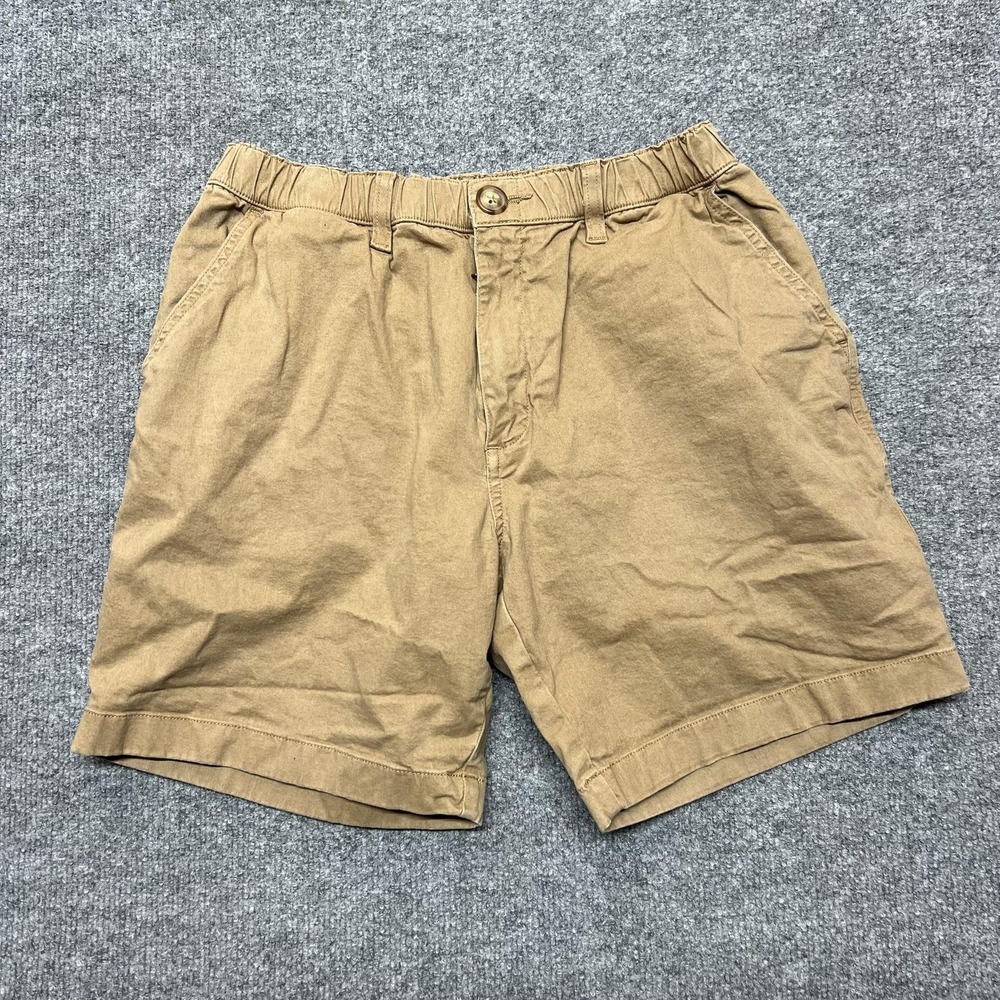 Chubbies Shorts Mens M Brown Chino Cotton Elastic Waist 7 Inch Inseam Casual